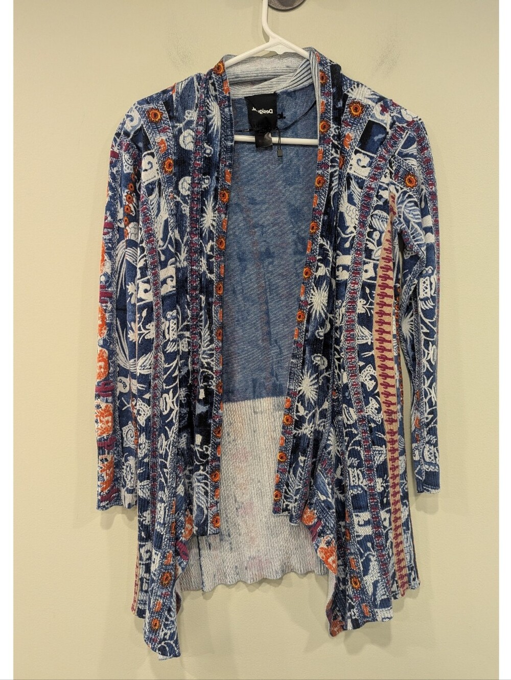 Desigual Santorini Art To Wear Cactus Floral Open Front Cardigan Size XS